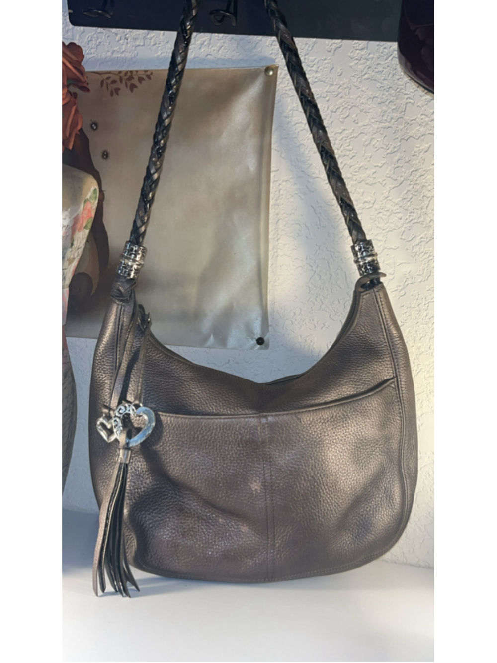 Women's Brighton Hobo Bag One Size Bronze Silver